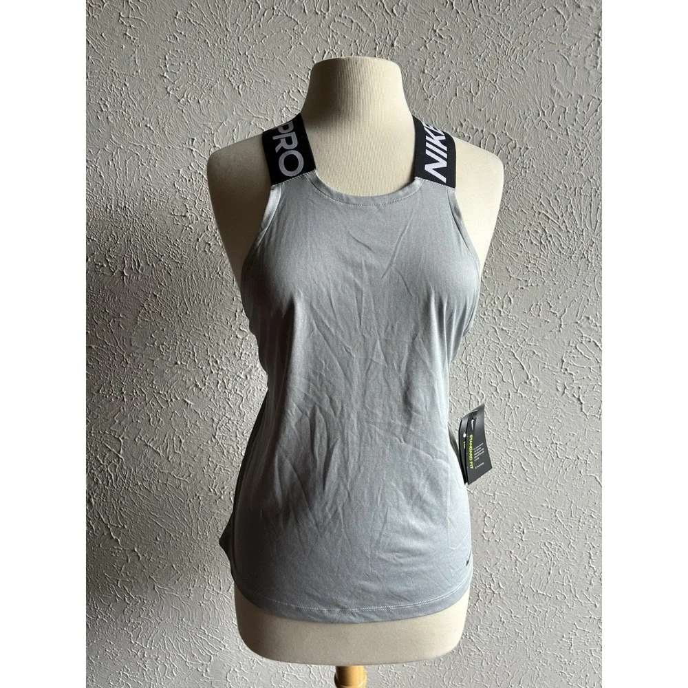 Nike Pro Dri-FIT Gray Crossback Tank Top Women's Size S NWT Athletic Workout